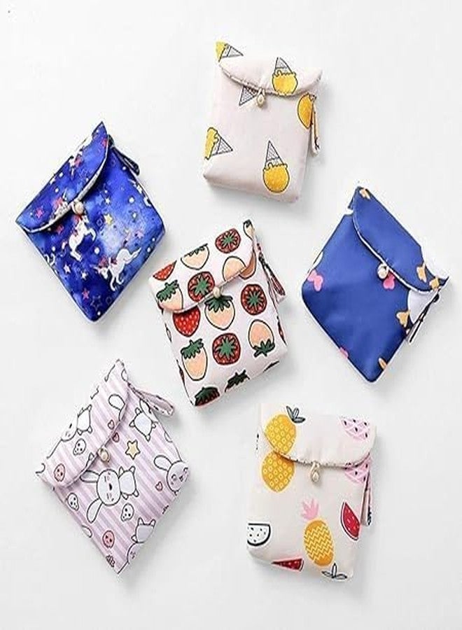Swami Enterprise Women lady Girls Sanitary Napkin cover Pad Holder Cotton Pouch,Return gift,Pad Pouch(Pack of 2) Multi colored - Image 1
